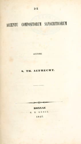 Tapa de De accentu compositorum sanscriticorum