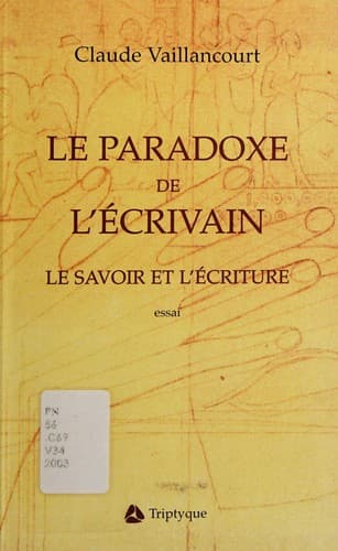 Tapa de Le paradoxe de l'écrivain