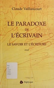 Tapa de Le paradoxe de l'écrivain