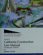 Tapa de Acret's California Construction Law Manual