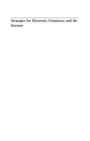 Tapa de Strategies for electronic commerce and the Internet