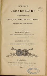 Tapa de Nouveau vocabulaire en trois langues, françois, anglois, et italien à l'usage des trois nations