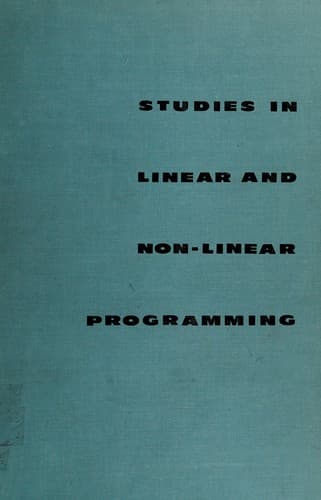 Tapa de Studies in linear and non-linear programming