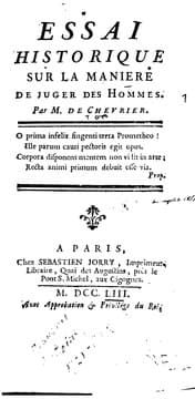 Tapa de Essai historique sur la manière de juger des hommes