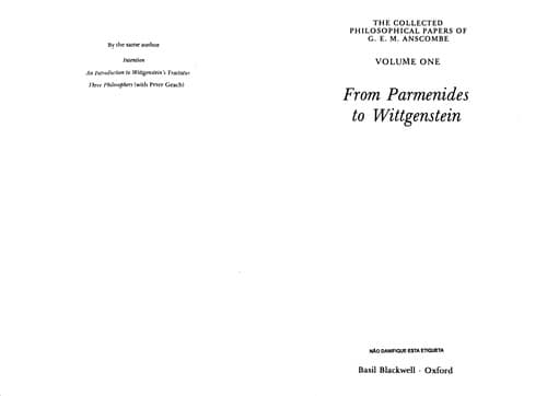 Tapa de From Parmenides to Wittgenstein.