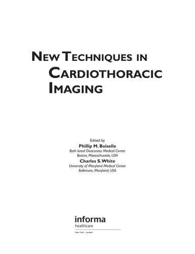 Tapa de New techniques in cardiothoracic imaging