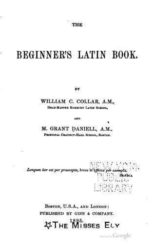 Tapa de The beginner's Latin book.