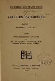Tapa de Velleius Paterculus [Historiæ romanæ] book II