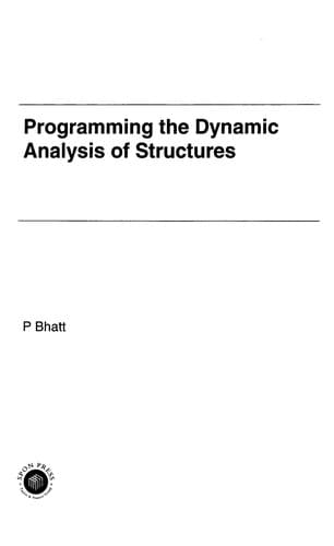 Tapa de Programming the dynamic analysis of structures