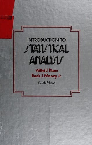 Tapa de Introduction to statistical analysis