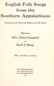 Tapa de English folk songs from the southern Appalachians