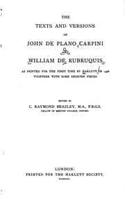 Tapa de The texts and versions of John de Plano Carpini and William de Rubruquis