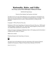 Tapa de Rationality, Rules, and Utility