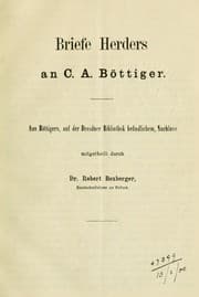 Tapa de Briefe an C.A. Böttiger aus Böttigers