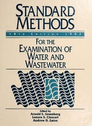 Tapa de Standard methods for the examination of water and wastewater 18th edition supplement
