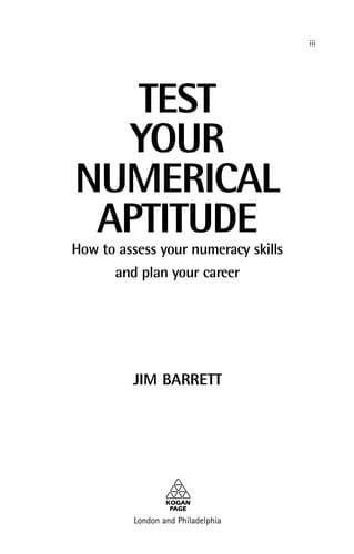 Tapa de Test your numerical aptitude / Jim Barrett.