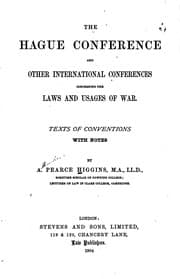 Tapa de The Hague conference and other international conferences concerning the laws and usages of war