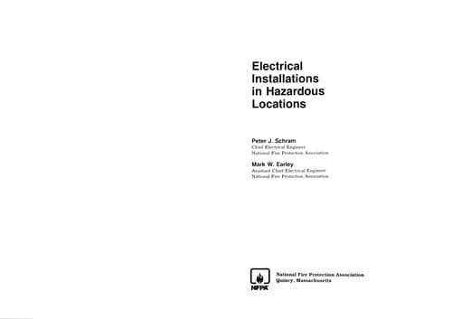 Tapa de Electrical installations in hazardous locations