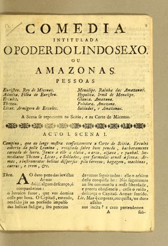 Tapa de Comedia intitulada O poder do lindo sexo. Ou Amazonas