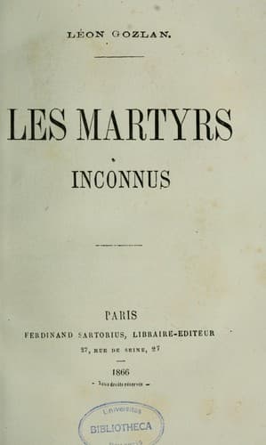 Tapa de Les martyrs inconnus
