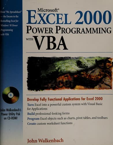 Tapa de Microsoft Excel 2000 power programming with VBA