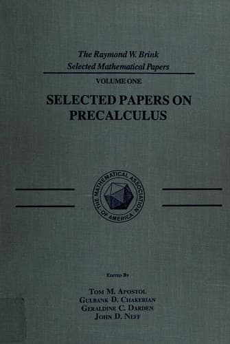 Tapa de Selected papers on precalculus