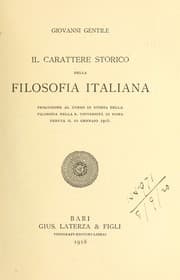 Tapa de Il carattere storico della filosofia italiana