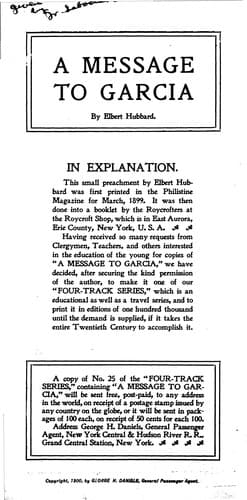 Tapa de A Message to Garcia
