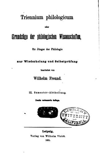 Tapa de Triennium philologicum
