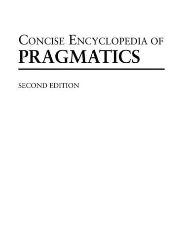 Tapa de Concise encyclopedia of pragmatics