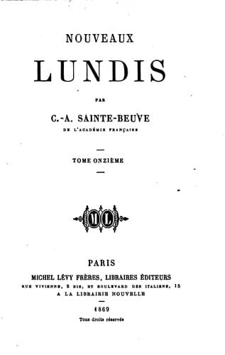 Tapa de Nouveaux lundis