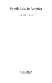 Tapa de Family law in America