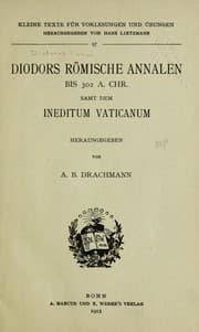 Tapa de Diodors Ro mische Annalen bis 302 a. Chr. samt dem ineditum vaticanum