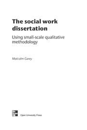 Tapa de The social work dissertation
