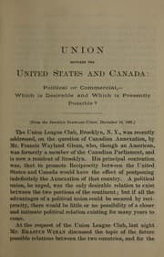 Tapa de Union between the United States and Canada, political or commercial, -