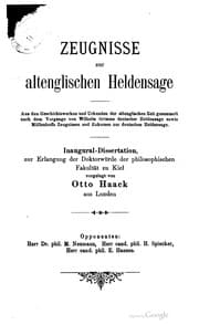 Tapa de Zeugnisse zur altenglischen Heldensage
