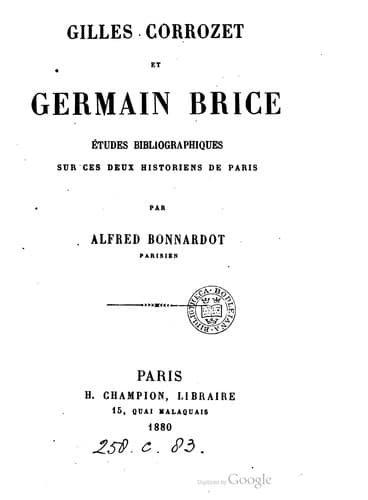Tapa de Gilles Corrozet et Germain Brice