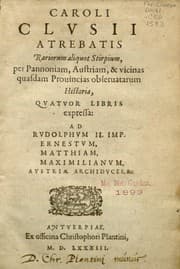 Tapa de Caroli Clvsii Atrebatis Rariorum aliquot stirpium