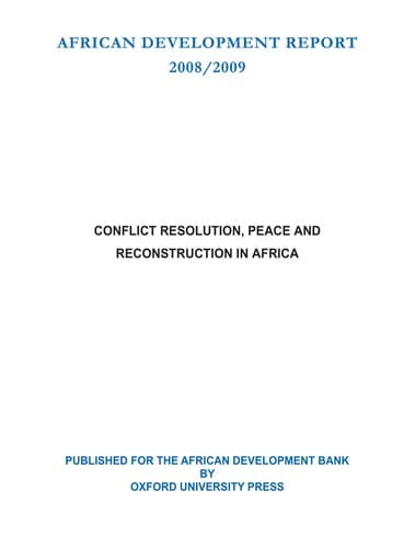 Tapa de African development report
