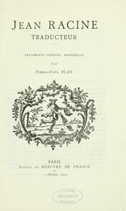 Tapa de Jean Racine, traducteur