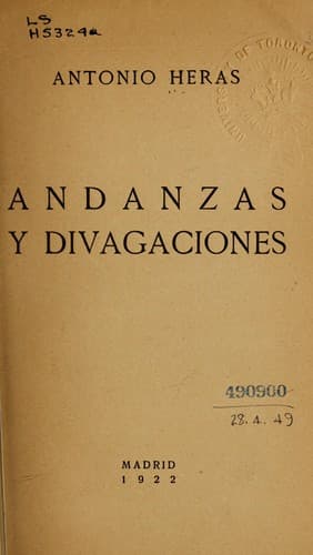 Tapa de Andanzas y divagaciones