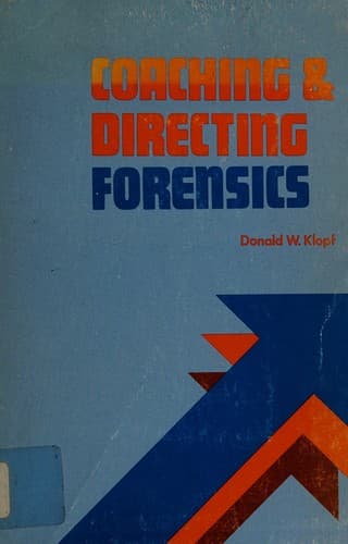 Tapa de Coaching and directing forensics