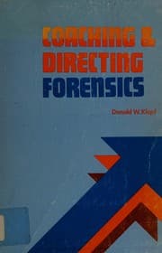 Tapa de Coaching and directing forensics