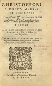Tapa de Christophori a Costa ... aromatum & medicamentorum in Orientali India nascentium liber