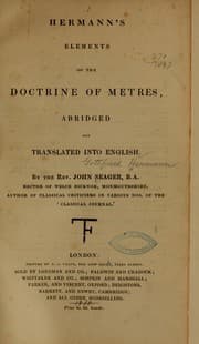 Tapa de Hermann's elements of the doctrine of metres