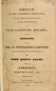 Tapa de A letter to Mr. Harrison Gray Otis ... on the present state of our national affairs
