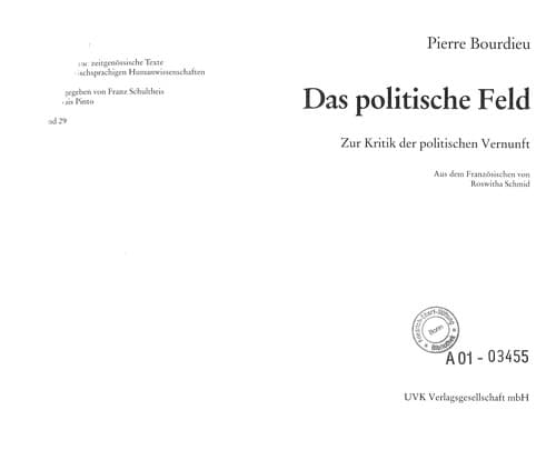 Tapa de Das politische Feld