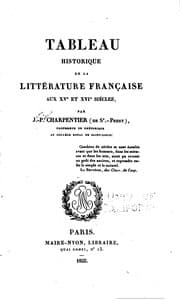 Tapa de Tableau historique de la litterature française aux xv et xvi siècles