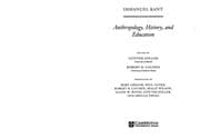 Tapa de ANTHROPOLOGY, HISTORY AND EDUCATION; ED. BY GUNTER ZOLLER