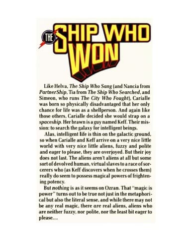 Tapa de The ship who won